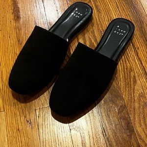 A New Day black suede mules size 8.5